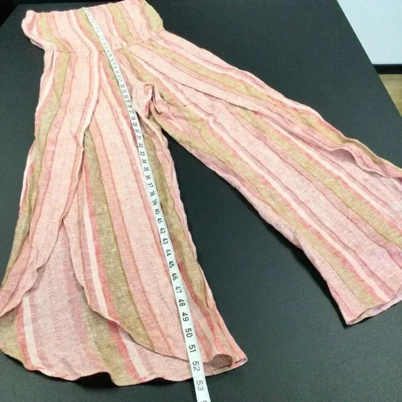 NWT Drew Womens Multi-Color Striped Linen Blend Tulip Wide Leg Jumpsuit‎ Small - Picture 4 of 12